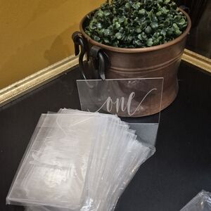 Clear Acrylic Table Number Sign